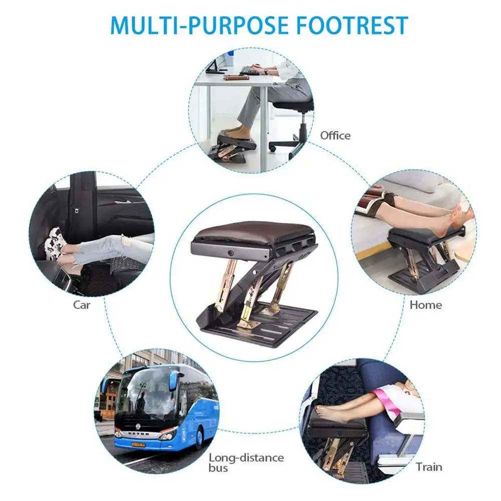 

Portable Foldable Footrest Multifunctional Adjustable Car Footrest Computer Desk Tripod On-board Footstool For Car/Office/Home