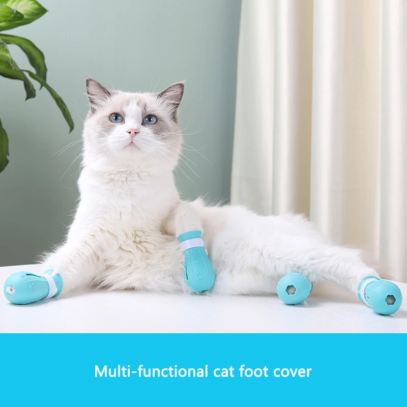 

Pet Shoes Protector Boots Cat Paw Adjustable Use For When You Bathe The Cat Cut Nails Medicine Injection Avoiding capture