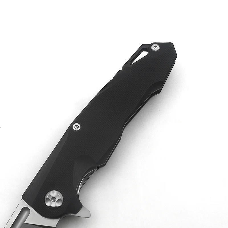 

Titanium alloy handle folding knife outdoor camping hunting knife G10 pocket knife self-defense knife fruit knife design edc