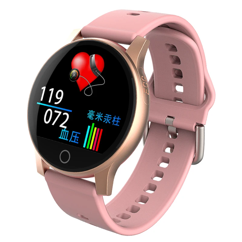 Розовый Новые смарт-часы для мужчин ЭКГ+ PPG Bluetooth 5,0 браслет сфигмометр трекер активности для Android huawei Honor телефон подарок умные часы - Цвет: Розовый