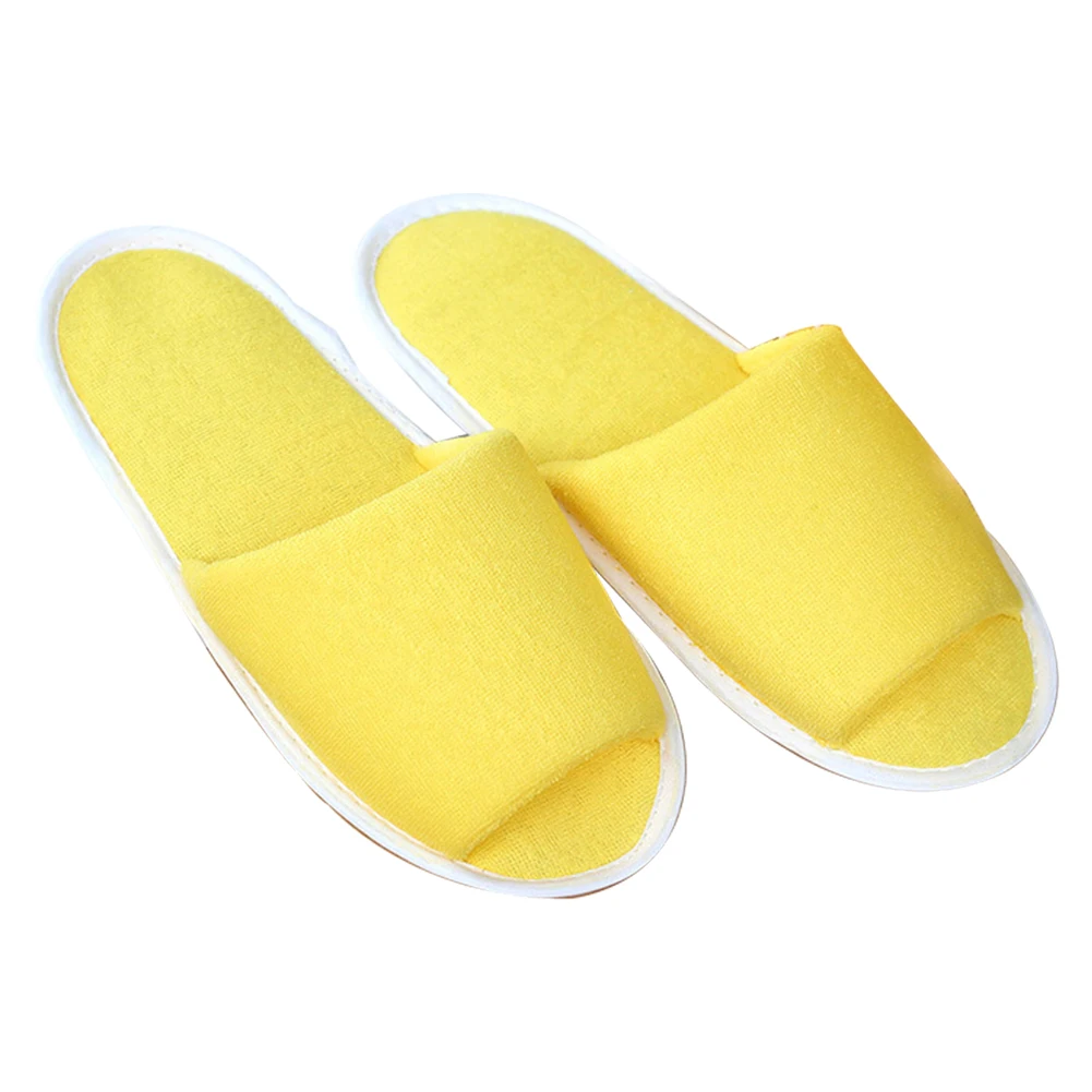 

Men Women With Storage Bag Foldable Non Disposable House Spa Soft Guest Hotel Solid Travel Breathable Slippers Portable Indoor
