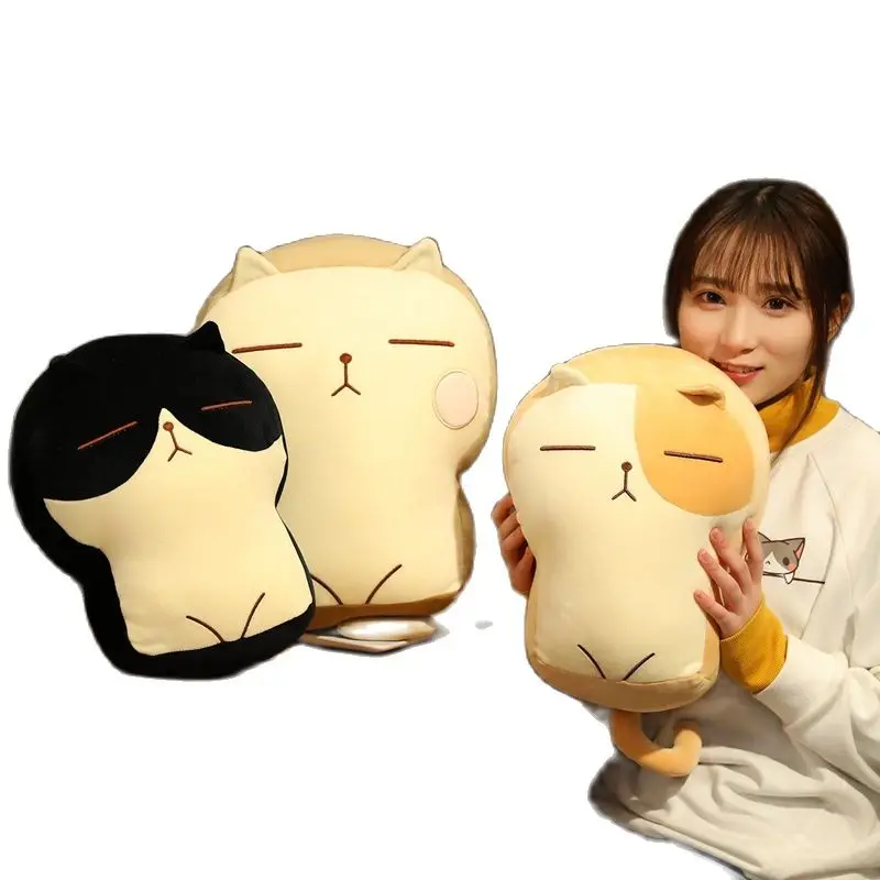 

30/40cm Toys for Girls Cute Cat Plush Down Cotton Filled Toast Doll Home Bed Pillow Cushion Sofa Seat Back Decoration