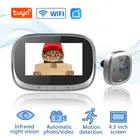 Дверной видеоглазок Tuya, Wi-Fi, 4,3 дюйма, с датчиком движения