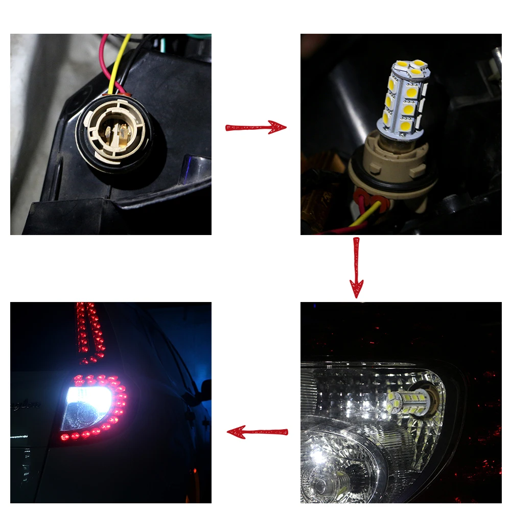 2 шт. DC12V 7440 T20 18 SMD 5050 Светодиодный лампа индикатора сигнала поворота обратный