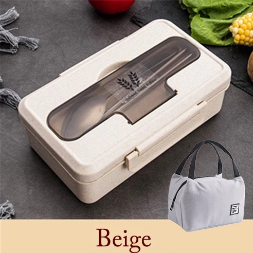 Beige Sets Герметичные Коробки для обедов Пеший Туризм Кемпинг, офисные школьные переносной пищевой контейнер микроволновый нагрев печать свежести контейнер для пищи коробка - Цвет: Beige Sets