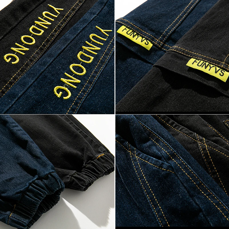 

Plus Size Jeans Men Loose Joggers Streetwear Pants Ankle-Length Denim Trousers Hip Hop Streetwear Joggers Pants