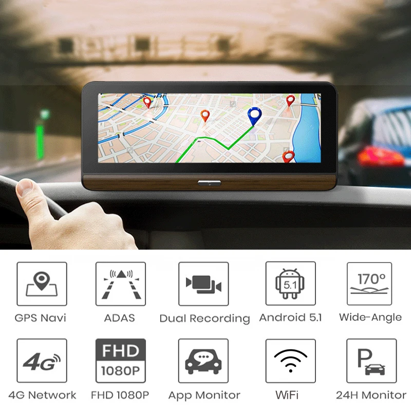 Anfilite 3g/4G Автомобильная dvr камера 7,8 дюймов Android 5,1 gps видеорегистратор регистратор видео регистратор грузовик gps навигация