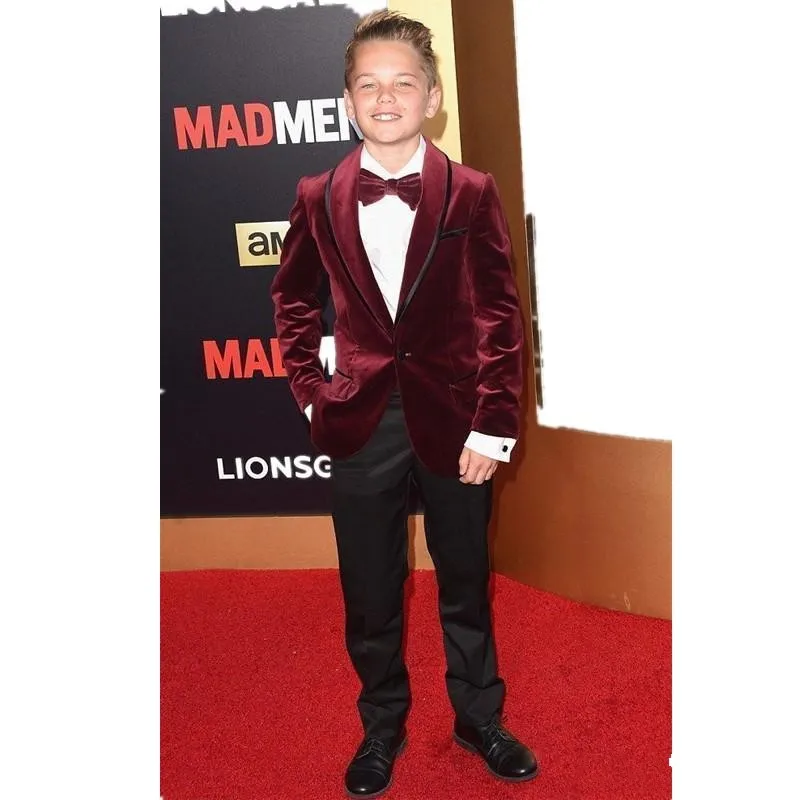 Детские Бархатные Свадебные официальные смокинги для жениха цветочный