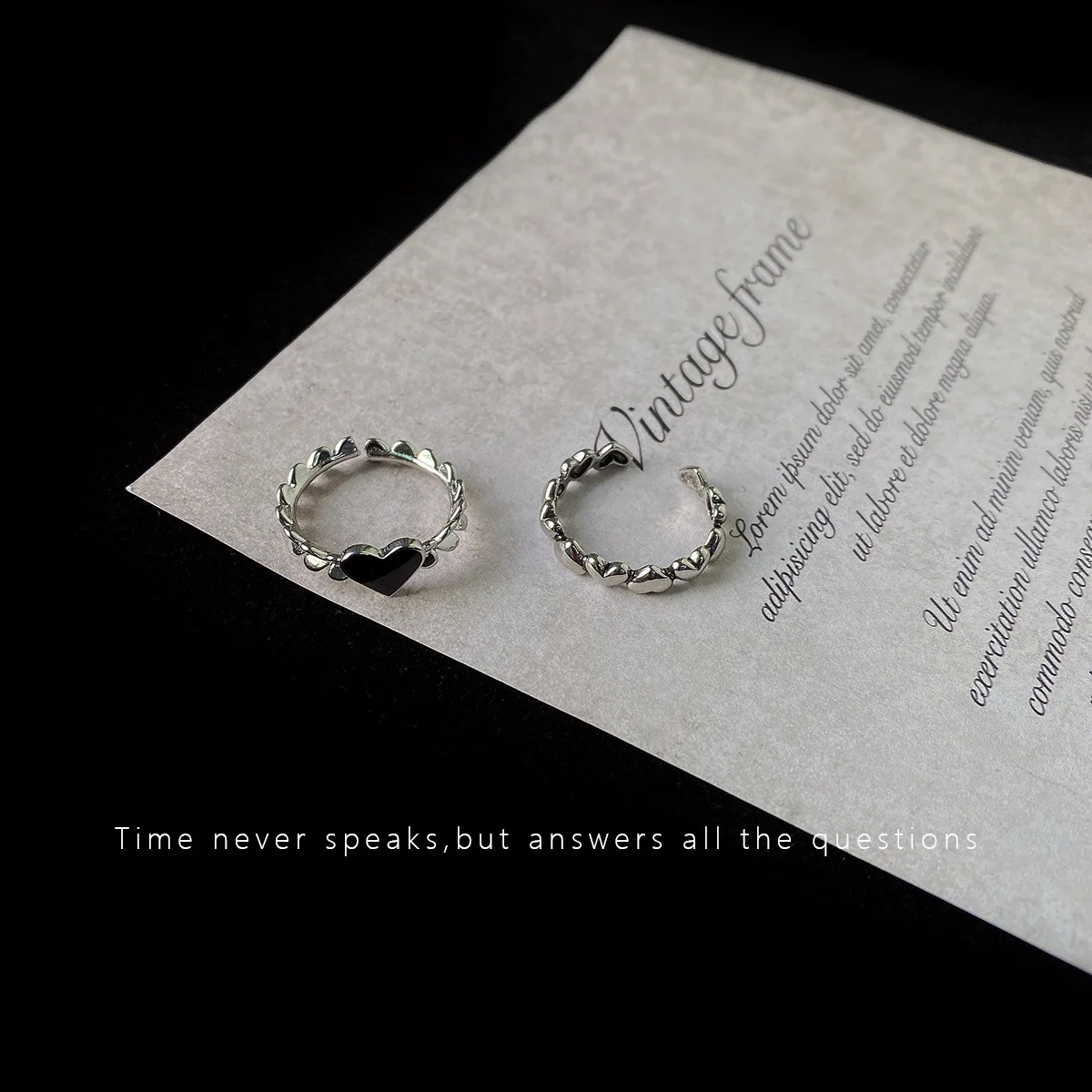 Женские винтажные кольца Goblincore регулируемые металлические в форме сердца |