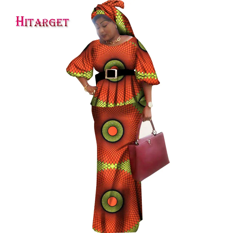 Женская одежда в африканском стиле Комплект из 2 предметов с галстуком бабочкой