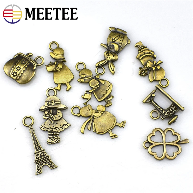 10 шт. Meetee античная бронза мультфильм молния головы сплава кулон повесить DIY молния съемник ручной работы для одежды Запчасти Аксессуары G6-2