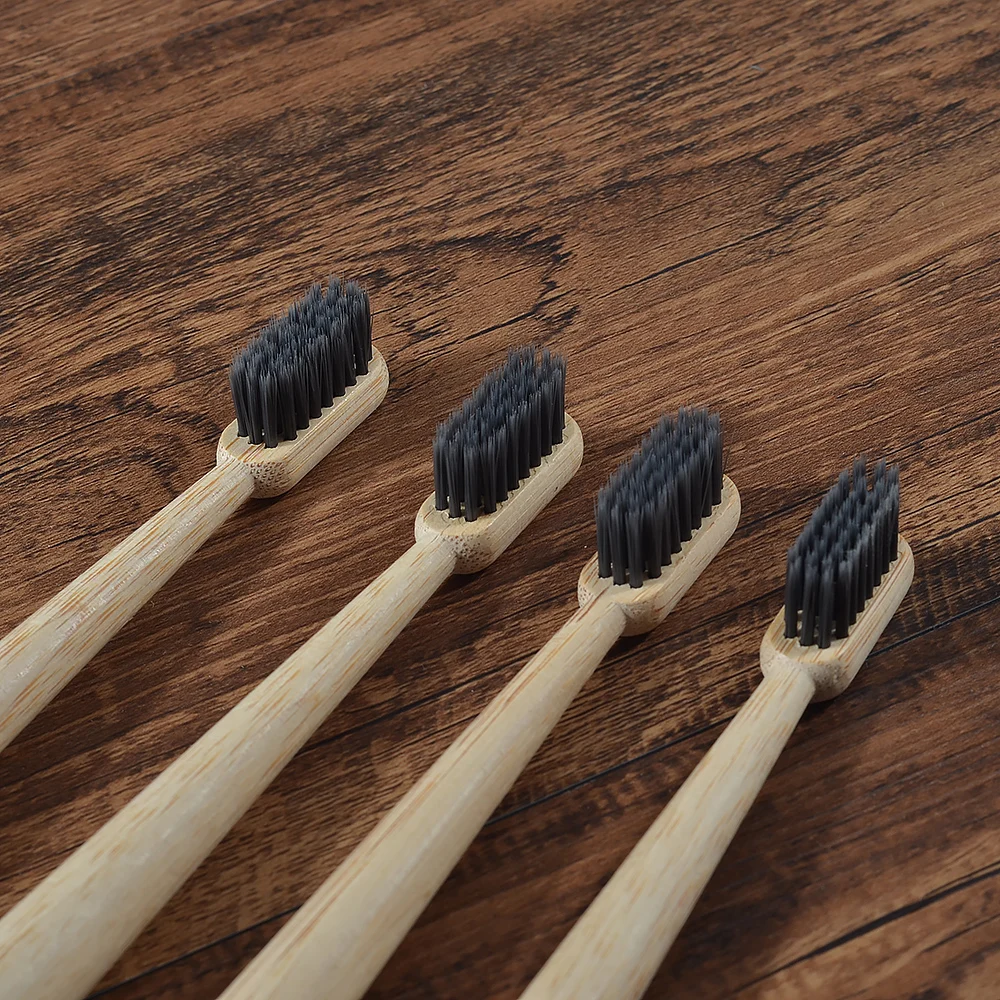 Новый дизайн зубная щетка конусная форма 4-Pack vegan Мягкая с бамбуковой щетиной cepillo