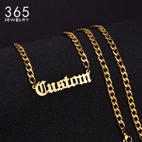 personalized customized name necklace pendant gold color 5mm nk chain custom nameplate necklaces for women men handmade gifts