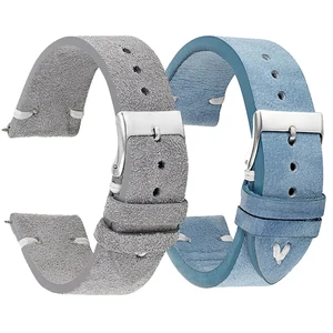 Onthelevel бархатный замшевый ремешок для часов ручной работы, высококачественный ремешок для часов 18 мм, 20 мм, 22 мм, 24 мм, черный, серый, коричневый ремешок # C