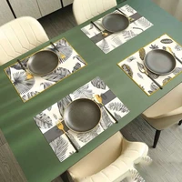 flower bird leather placemat meat pad oil oil can be scrub repeated meat pad insulation meter pad washable cup new 1