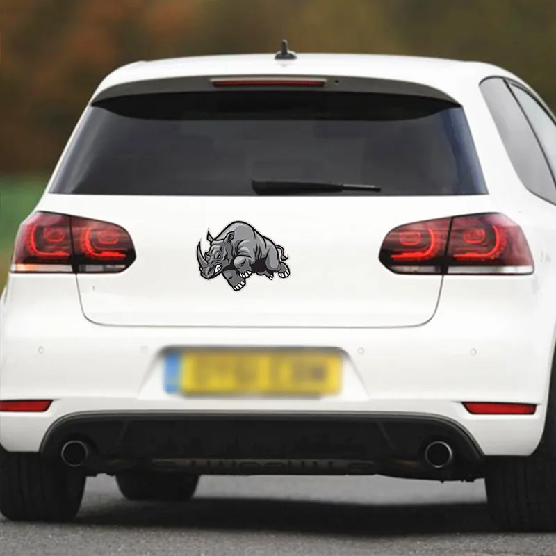 

Three Ratels LCS391# 12x13.6cm rhinoceros colorful car sticker funny stickers styling removable decal