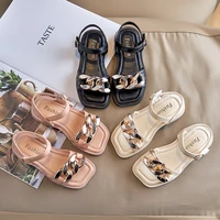 girls sandals 2021 summer new fashion girls princess shoes children beach scandals button type flats hot in girls for party chic