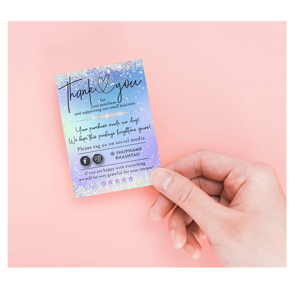 Красочная маленькая визитная карточка для поддержки малого бизнеса спасибо