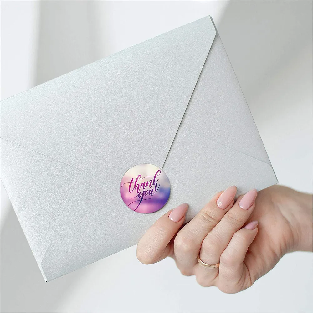

500pcs/Roll Label Paper Purple Thank You Sticker Seal Labels Christmas Gift Decoration Sticker for Package Stationery Sticker