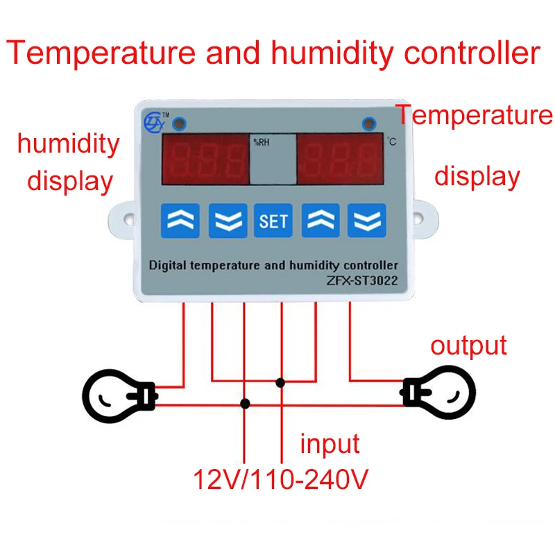 Интеллектуальный контроллер температуры цифровой дисплей увлажнение и осушение