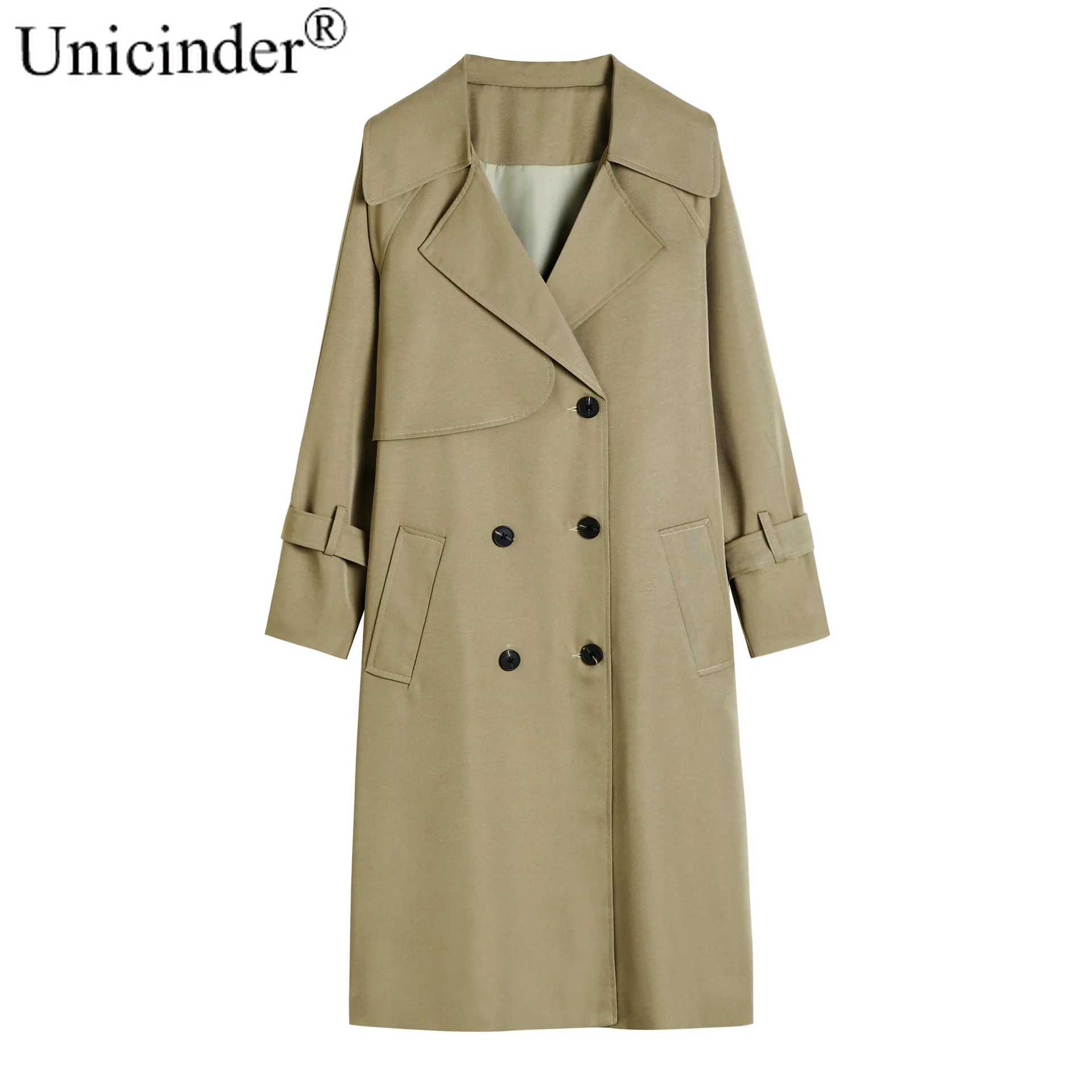 

Unicinder 2020 Winter Casual Long Turn-down Collar Women Plus Size Trench Coat Winter Clothes Women XL-4XLsize #9447