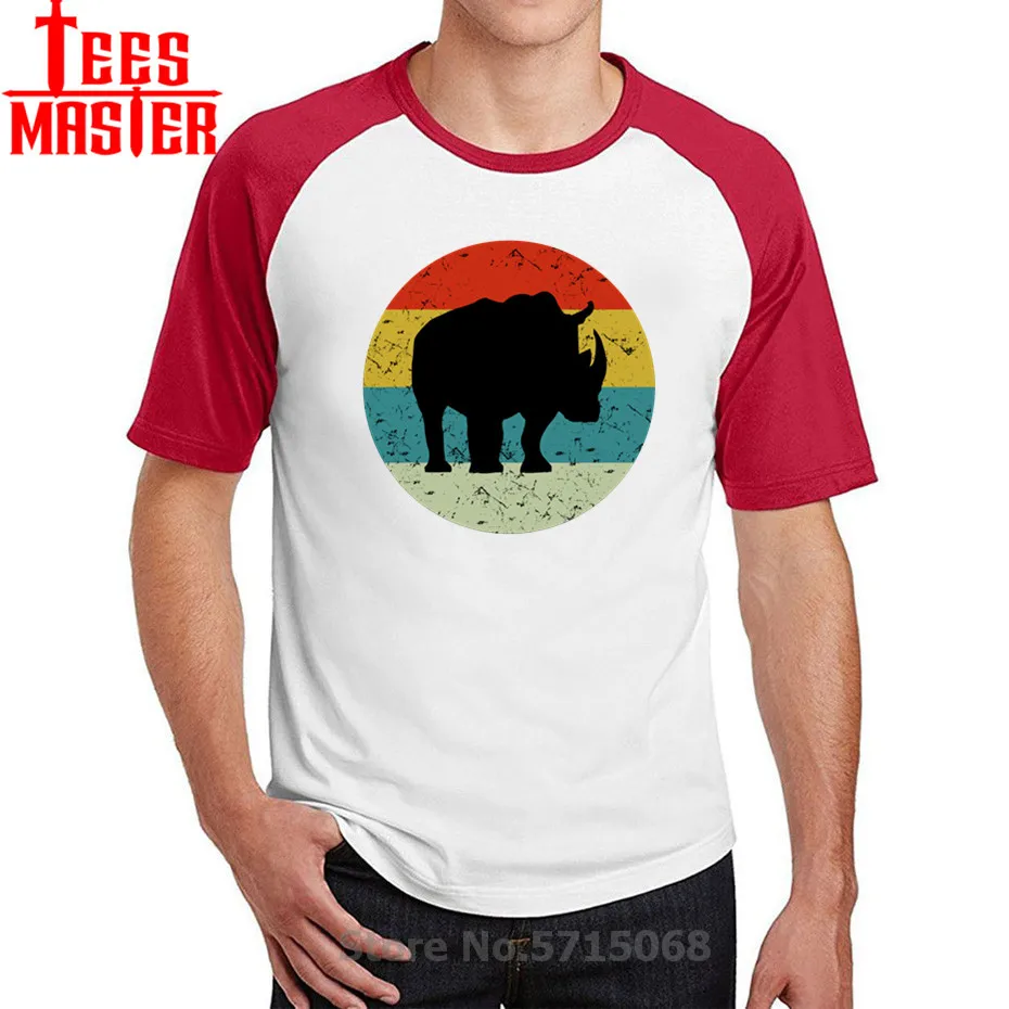 Новое поступление 3D Ретро Винтаж носорог футболка для мужчин аниме принтом