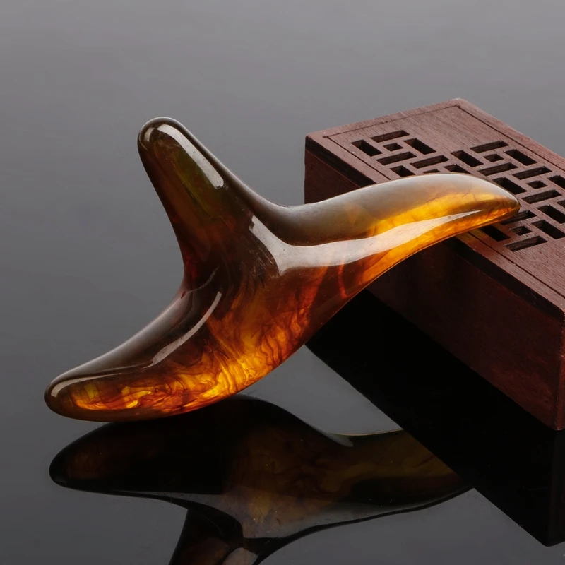 

Amber Resin Wax Triangle Foot Feet Massager Gua Sha Acupuncture Shiatsu Tool