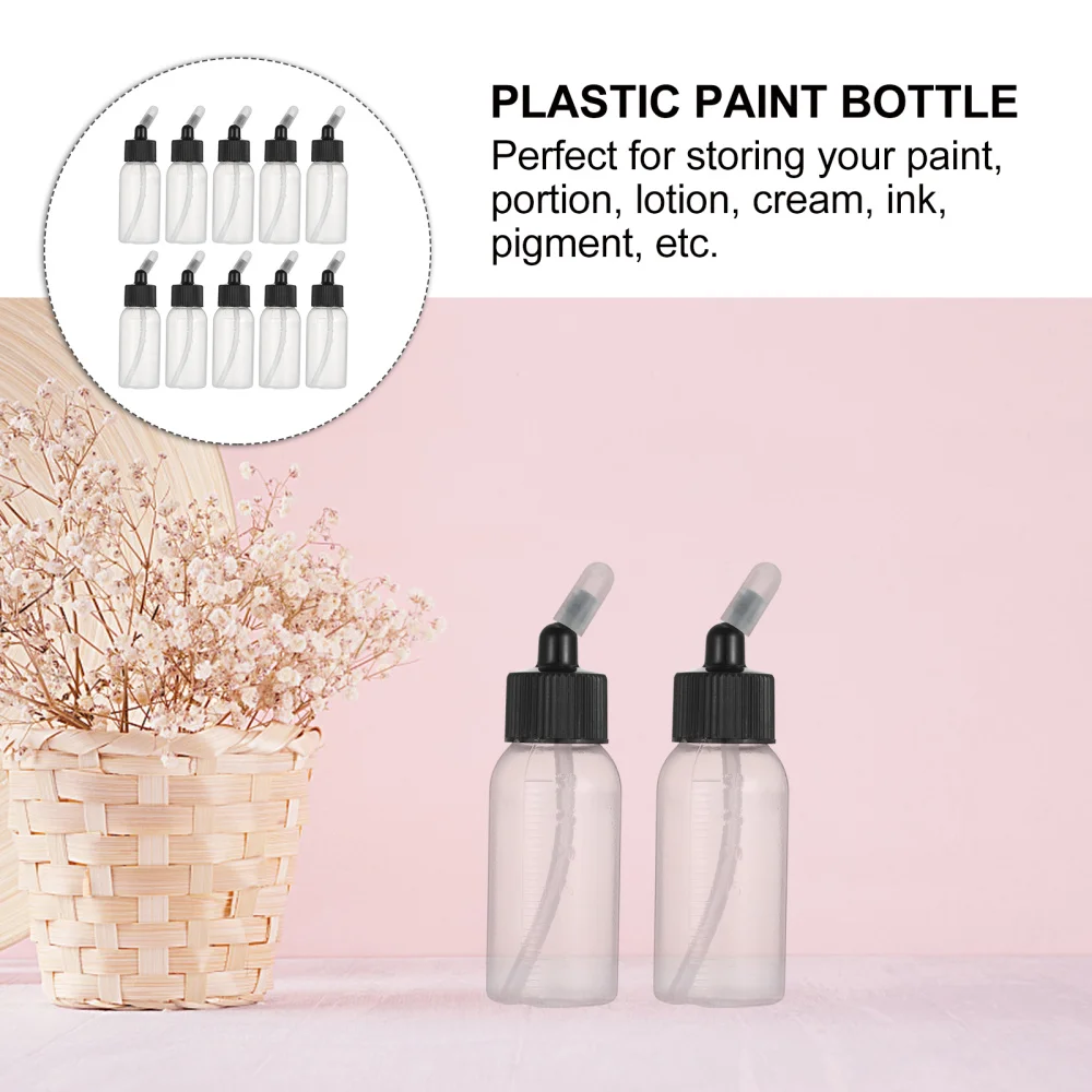 

10Pcs 35ml Dropper Bottles Liquid Containers Paint Portion Bottle for Art Crafts