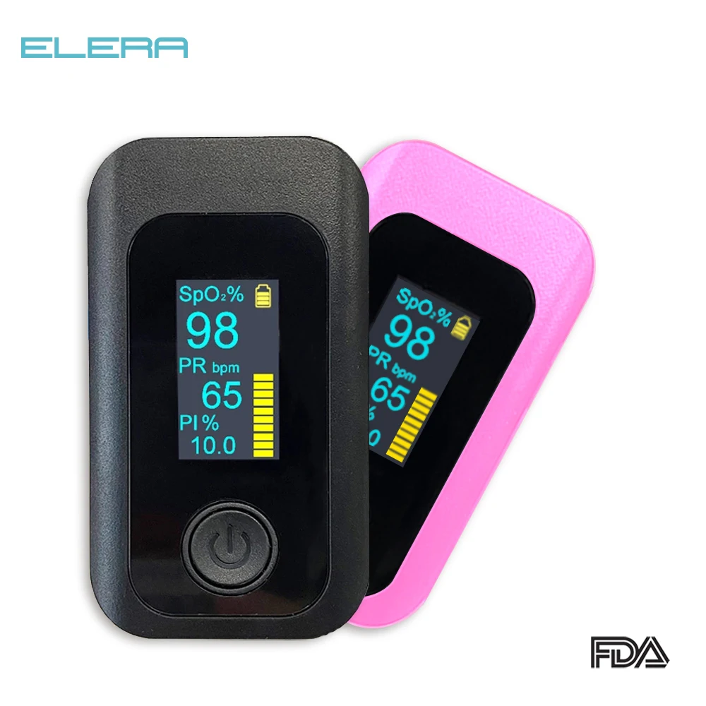 Пульсоксиметр ELERA Пальчиковый портативный с OLED-экраном и будильником |