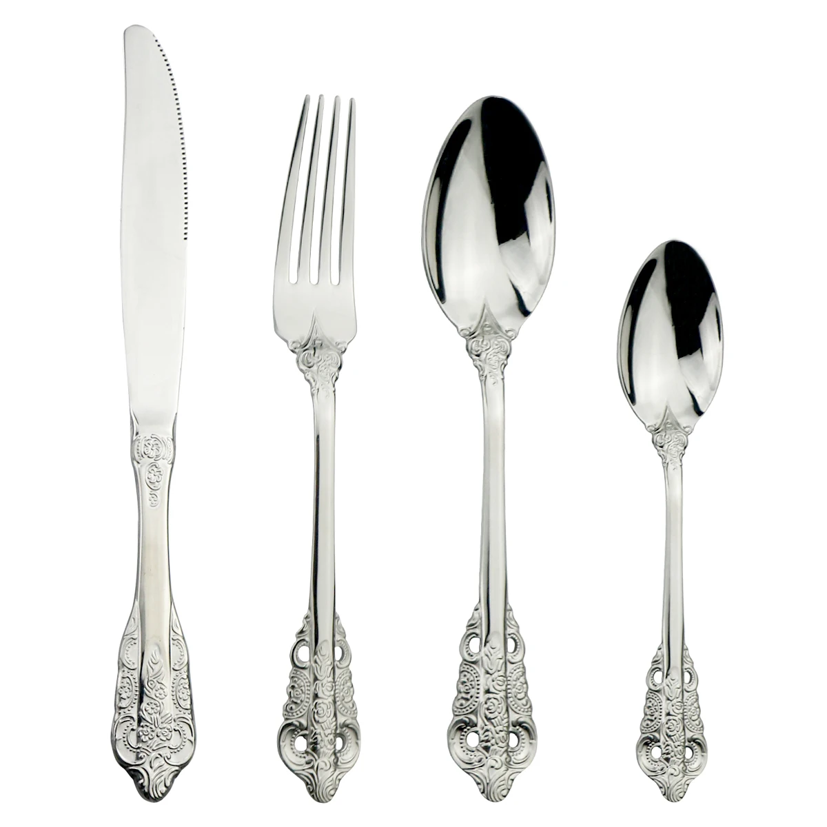 Набор серебряных столовых приборов 4 шт./компл. набор из нержавеющей стали 304 в