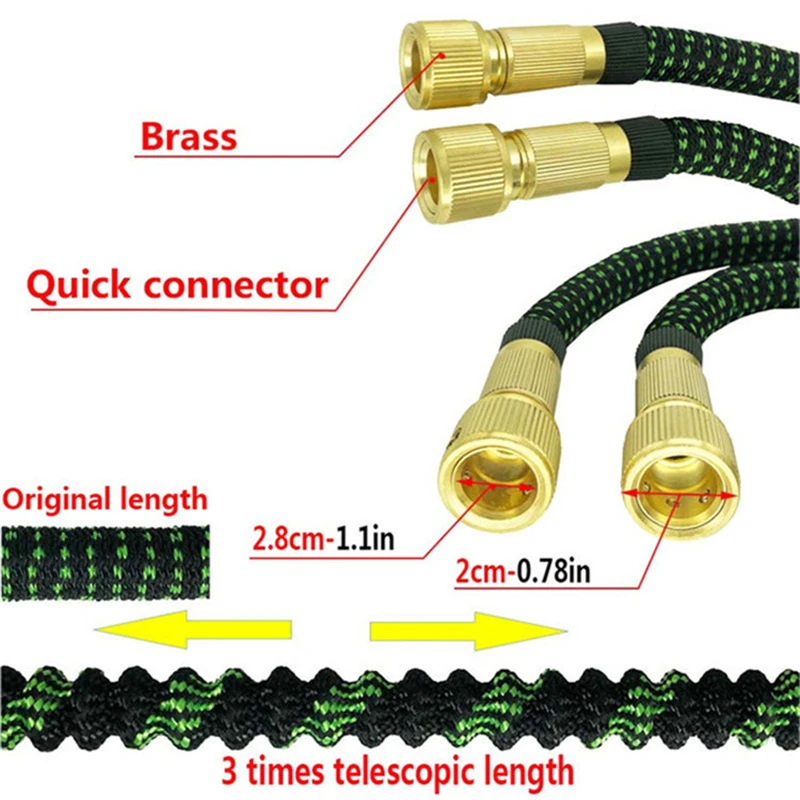 Телескопический садовый шланг светильник легкий и износостойкий пистолет