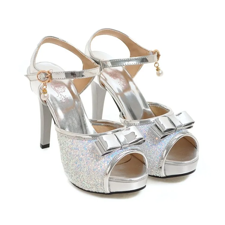 Сандалии женские на платформе босоножки с пайетками бабочками и открытым носком