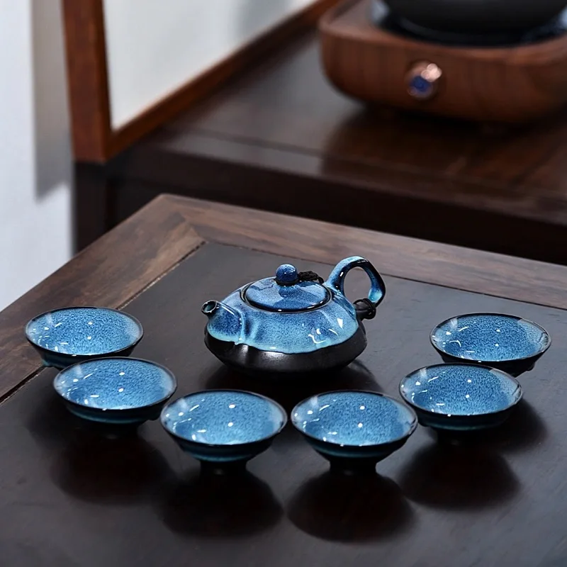 

Red forest TeapotJingdezhen Blue and White Porcelain Tea Set Double Heat-resistant Kung Fu Tea Cup Ceramic Tea Cup