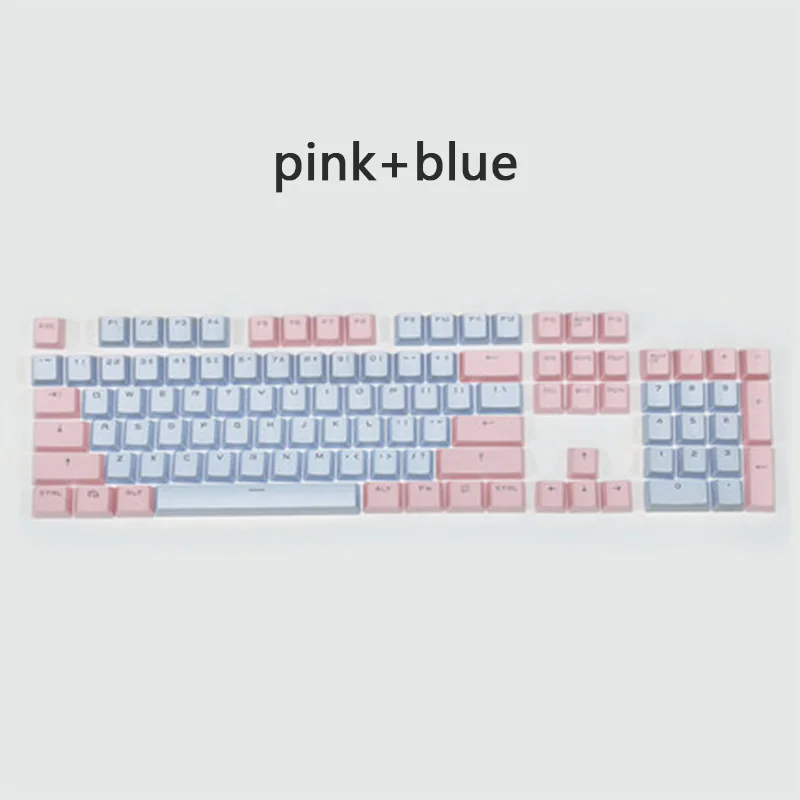 pink blue PBT Translucent Backlight Keycaps 104 Keys Mechanical Keyboard Key Cap Double Shot Key Cap For Cherry MX - Цвет: pink blue