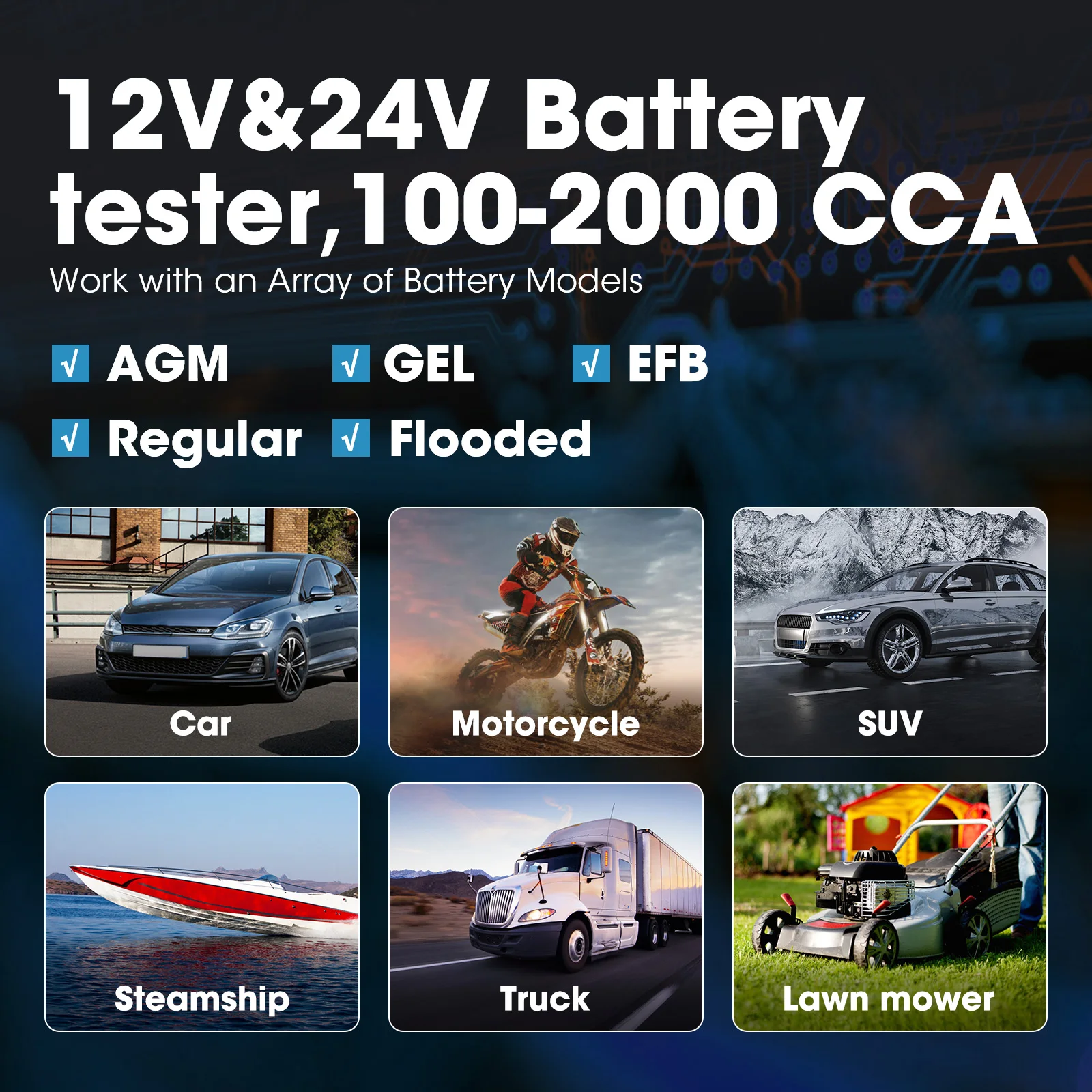 Тестер аккумуляторной батареи автомобиля TOPDON BT200 12 В цифровой автомобильный