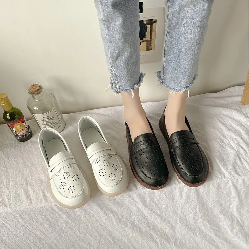

Casual Woman Shoe Soft Round Toe Tennis Female Clogs Platform Nurse Breathable Creepers Small Summer Lace-Up PU Rubber Solid Lei