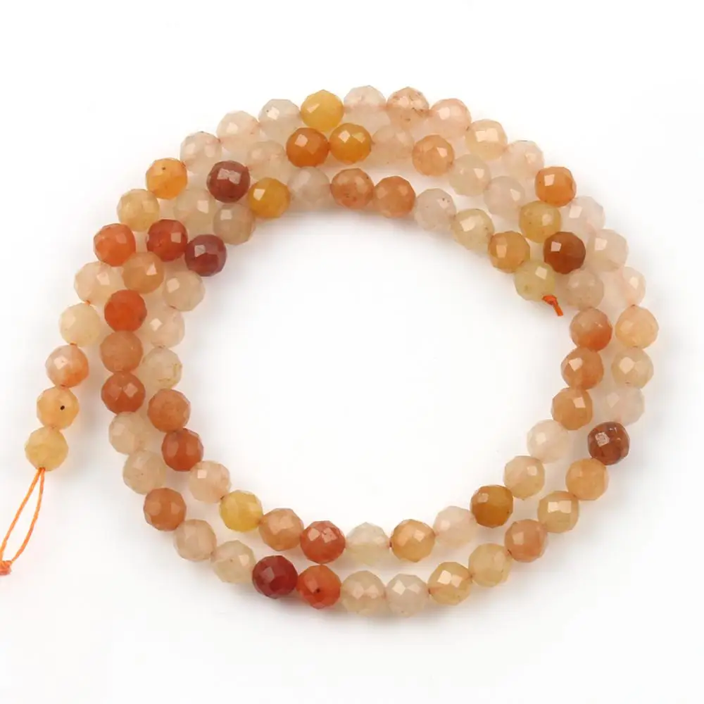 

Natural Faceted Orange Agates Round Stone 2/3/4mm Loose Rondelle Small Beads For Jewelry Making Diy Needlework Bracelet Necklace