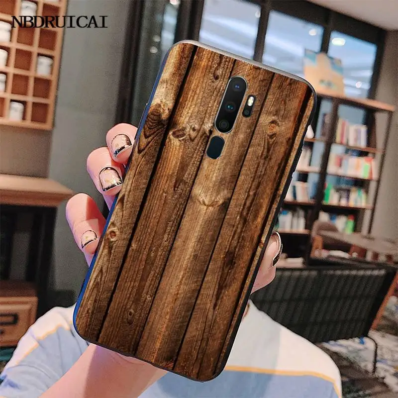 HPCHCJHM узор Текстура дерева черный мягкий чехол для телефона Capa Oppo A5 A9 2020 Reno Z Realme5Pro