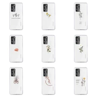 great aesthetic flower art phone case for huawei p40 p30 p20 mate honor 10i 30 20 i 10 40 8x 9x pro lite transparent cover