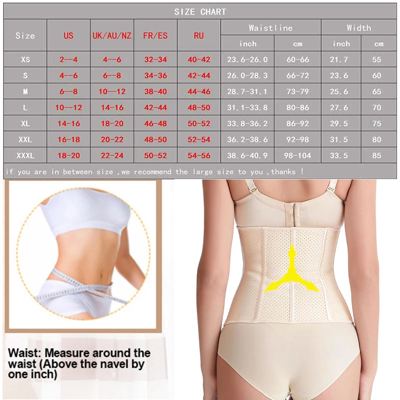 

Women Waist Trainer Corset Rubber Latex Waist Cincher Strap Body Shaper Slim Tummy Trimmer Fat Compression Belt Shapewear Girdle