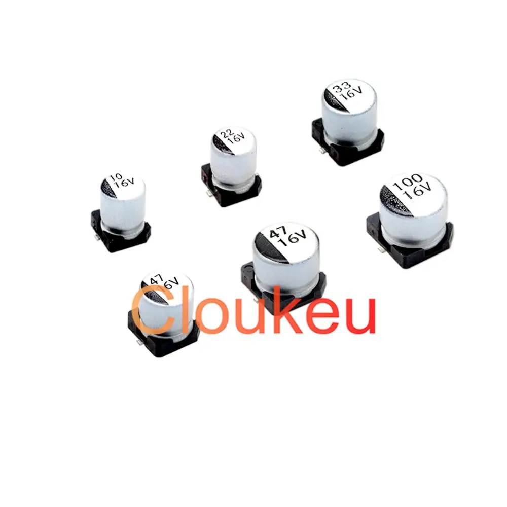 

SMT Aluminum Electrolytic capacitor 16V 10UF 22UF 47UF 100UF 150UF 220UF 330UF 470UF 680UF 1000UF