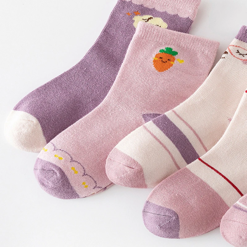 

Children Socks 0-12 Months Infant Toddler Girls Boys Socks Pure Cotton Breathable Long Baby Socks Cartoon Soft Socks 5 Pairs