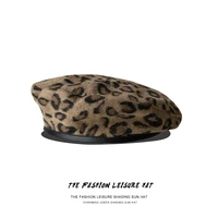 autumn winter leopard beret female painter hat leisure trend hat berets womens trendy hats caps apparel accessories winter hat