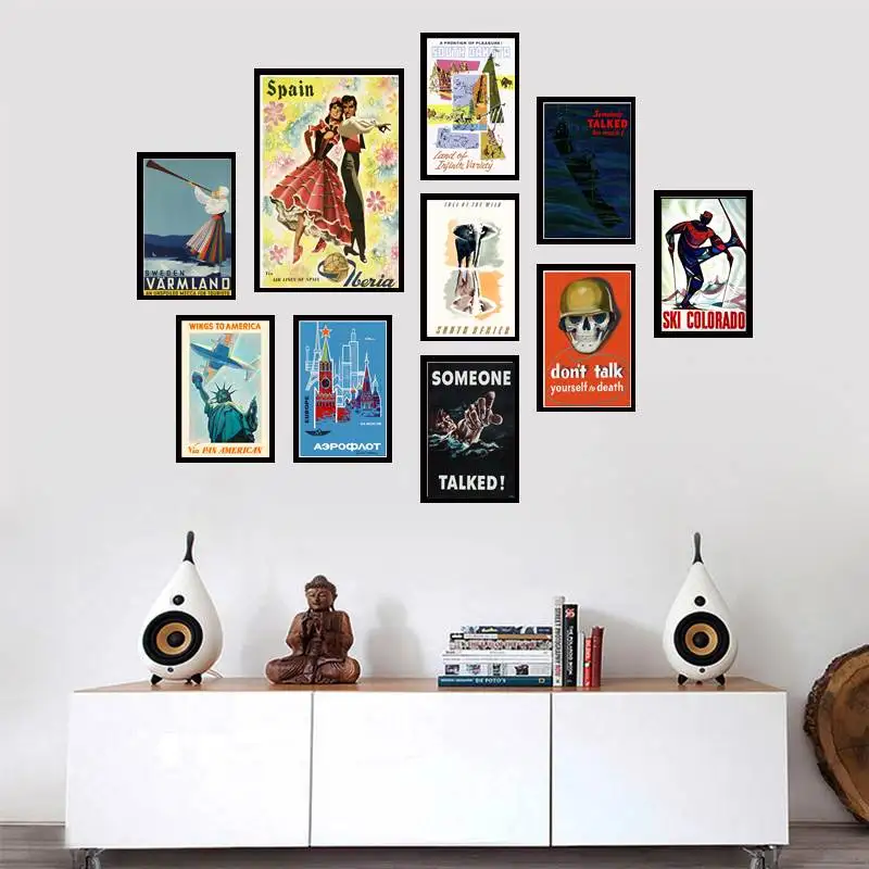 

Retro Ski Colorado Vintage Travel Poster Home Room Decor Art Painting art