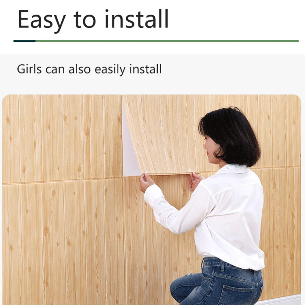 Лидер продаж самоклеящаяся панель s 3D деревянный дизайн настенная бумага