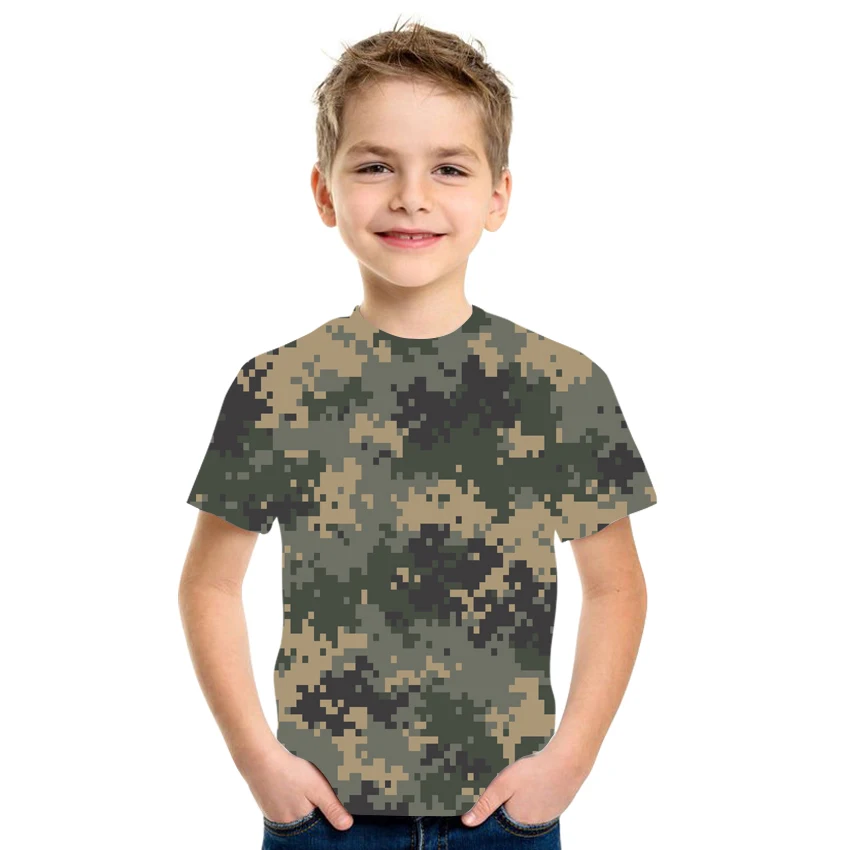 

2021 summer new boys and girls 3D printed T-shirt milk silk fabric casual loose comfortable size 4T-16T