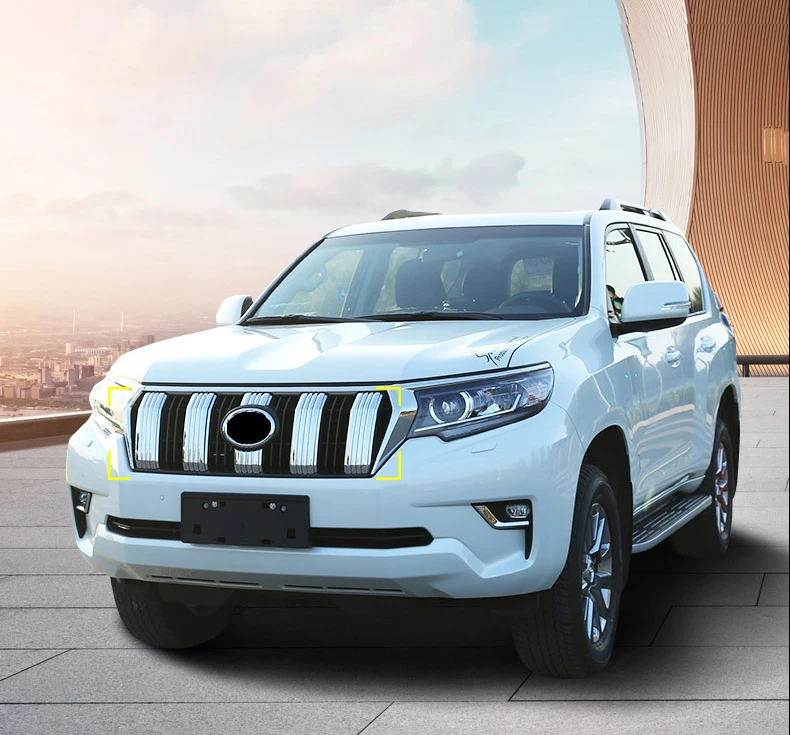 Для Toyota Land Cruiser Prado FJ 150, автомобильная передняя решетка, ограждение, накладка на решетку, декоративные наклейки, аксессуары для укладки