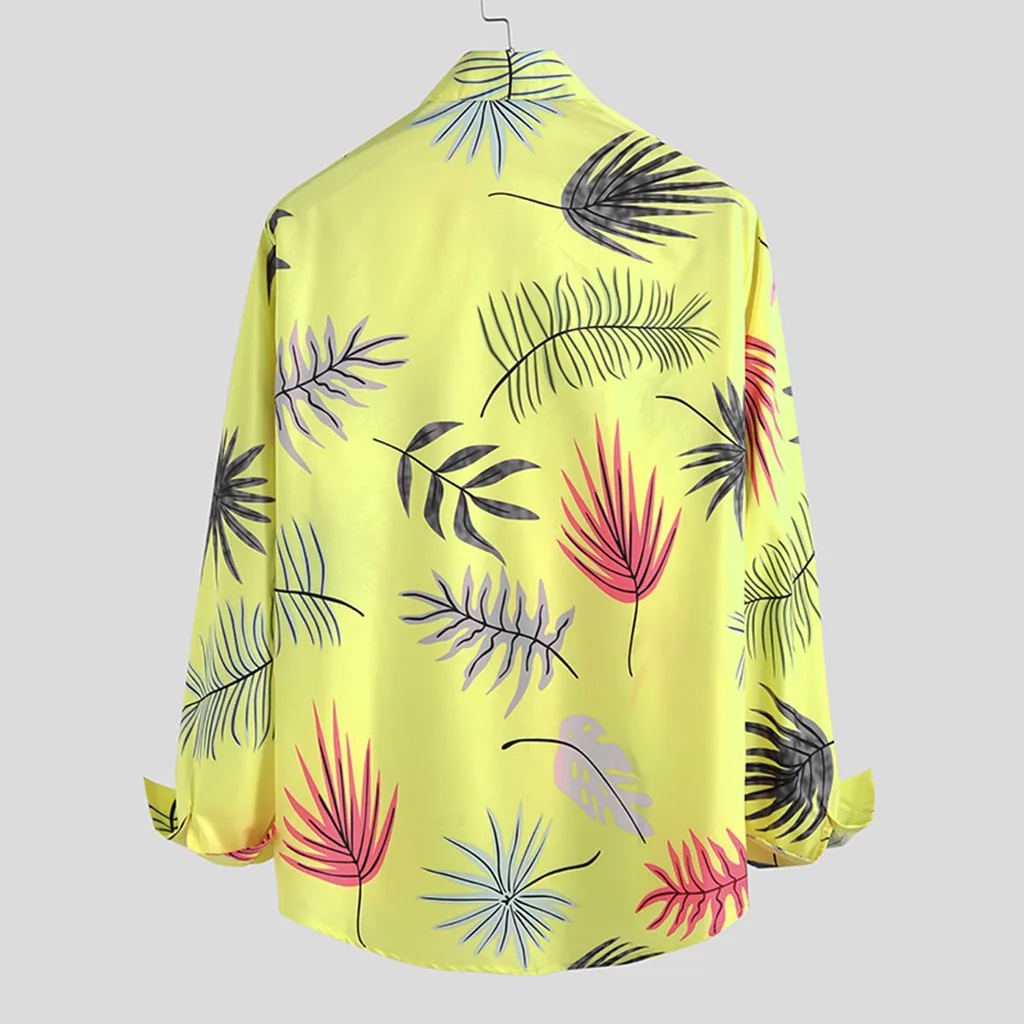 SAGACE легкие и свободные мужские топы праздничные цветочные рубашки с длинным