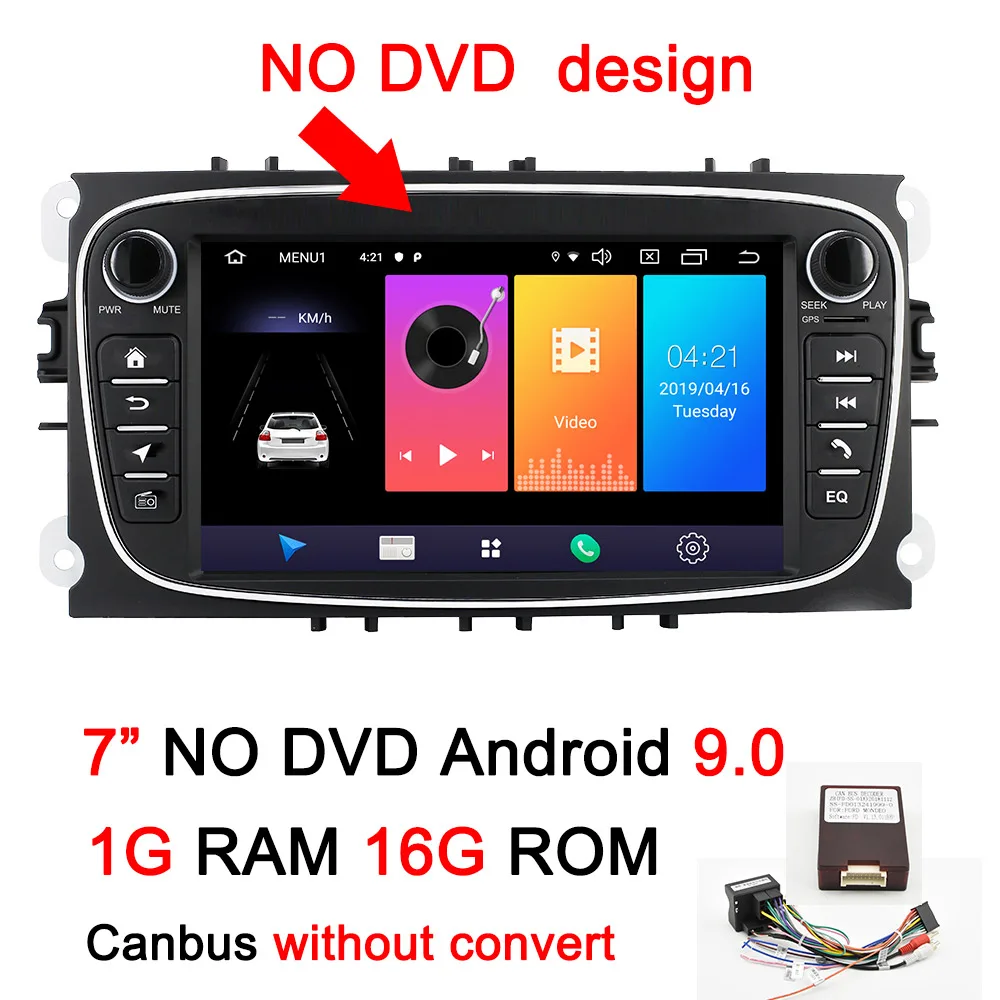 7inch NO DVD-B Navivox 2 Din Android 8,1/9,0 Автомобильный мультимедийный gps навигатор для Ford Focus 2 3 2004-2011 Exi MT с WiFi Автомобильный DVD Радио стерео - Цвет: 7inch NO DVD-B