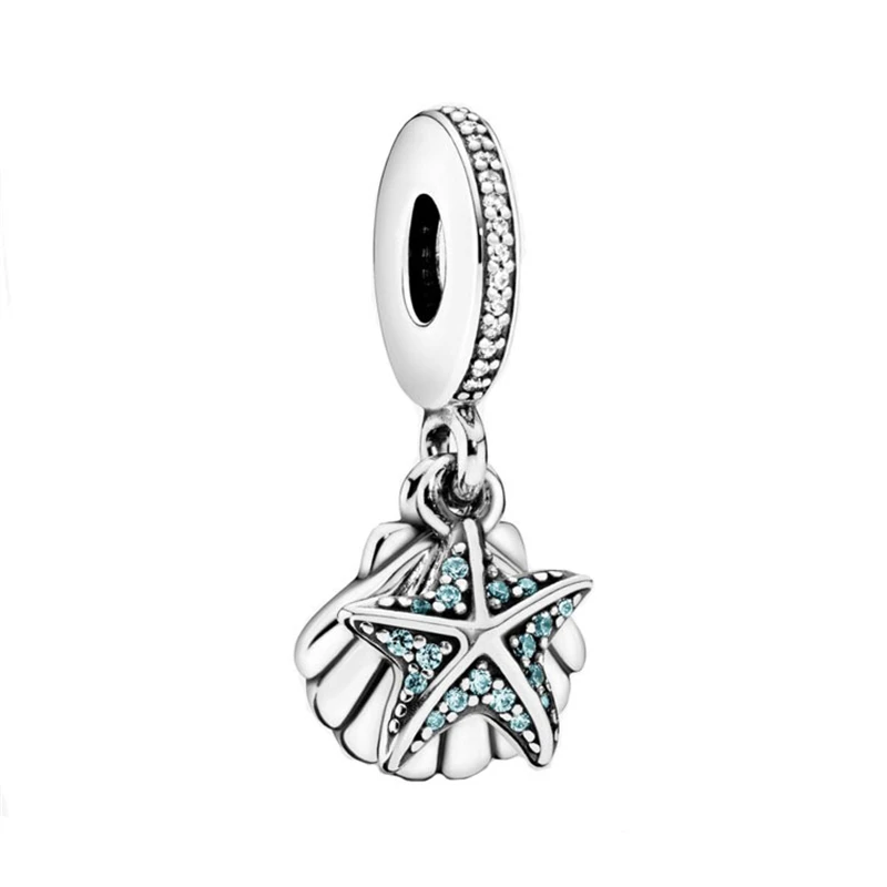 

Double Starfish Shell Sterling Silver Fit Pandora 925 Original Charms Beads Bracelets Woman Best Friend Jewelry Christmas Gift